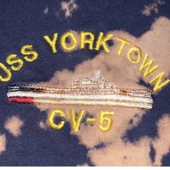 USS Yorktown CV-5 Navy T-shirt Tie Dye, Bleach Dye Size XL  Reverse Acid Dye - Picture 4 of 4